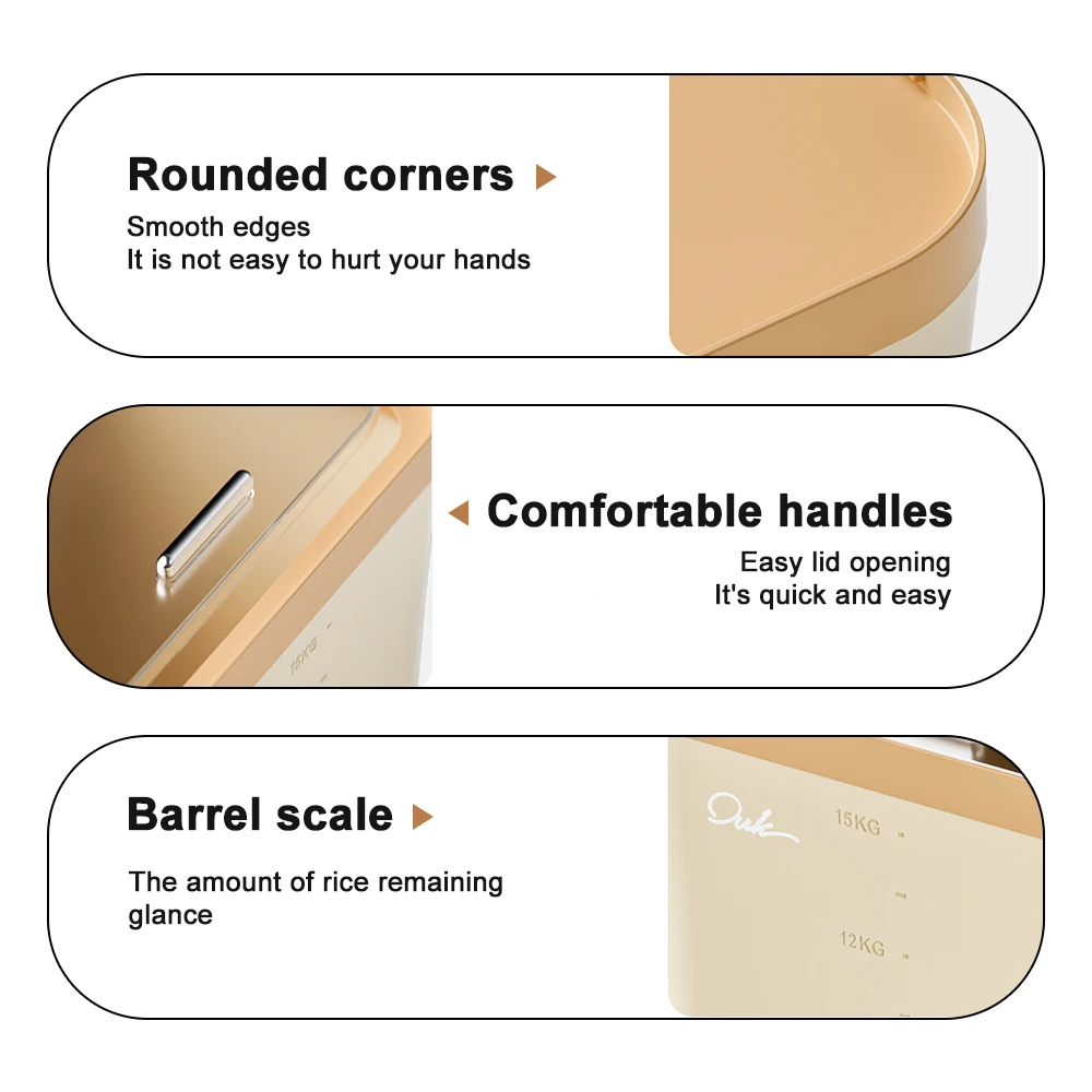 10KG Rice Container Storage Box Pet Food Container Sealed Cereal Dispenser with Buckle Insect Proof Grain Kitchen Organizer kitchen storage box,rice storage box,food storage pots,food storage container,food storage box,storage box