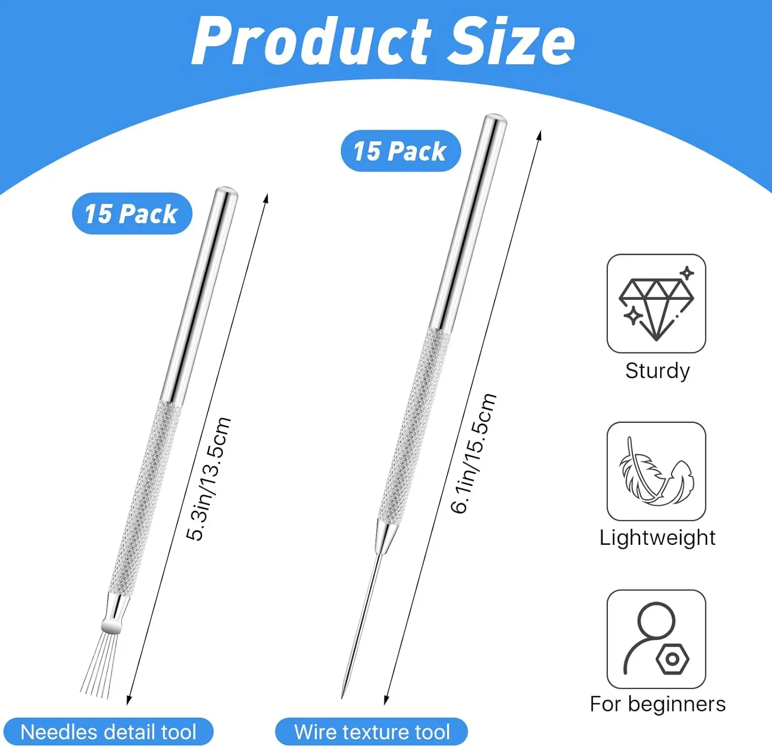 Outils de poterie en argile polymère en alliage d'aluminium, outils de sculpture en céramique, fil de ruban caraté, boucle d'extrémité, ensemble d'outils irrigation, 6 pièces 5