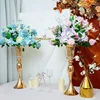 8pcs Wedding Center Decoration Gold Vase Crystal Stand Flower Holder, Metal Center Decoration for Dining Table Decoration 2
