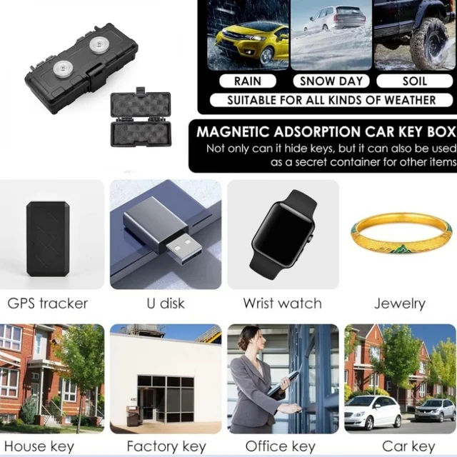 2025 Upgraded Version Magnetic Hidden Multi-function Car Bottom Key Box Waterproof and Rust-proof Safe To Store GPS Locator 6