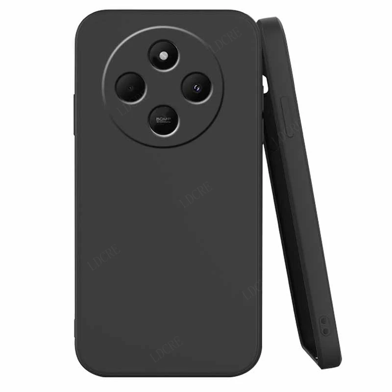 Liquid Silicone Shockproof Soft TPU Phone Case - Protective Bumper Cover (Black)