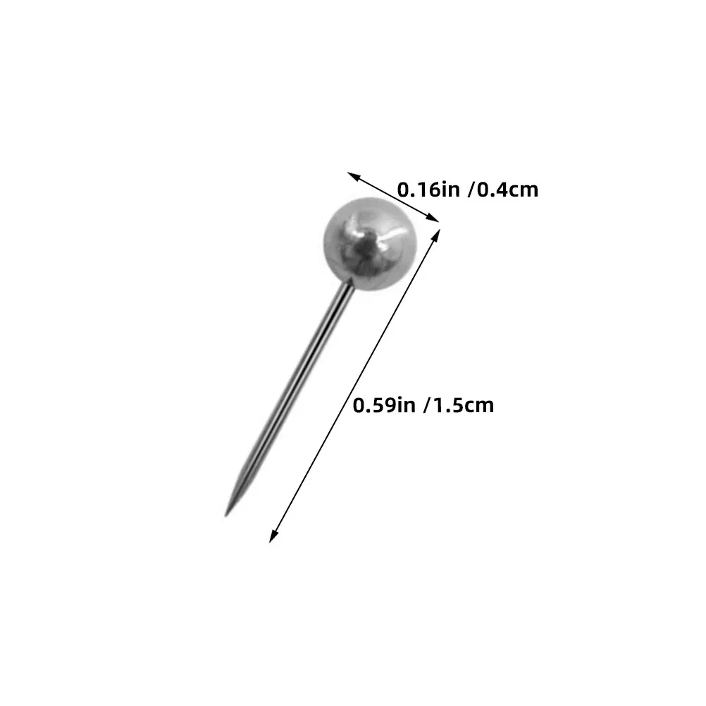 500개 세련된 원형 압정, 코르크보드, 게시판, 지도, 사진, 메모, 노트, 디스플레이, 벽걸이, 사무실용 고강도 금속 압정