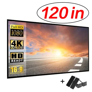 Schermo per proiettore portatile 3D da 30-120 pollici Proiezione pieghevole 16:9 Home Cinema House Indoor Outdoor 4K HD 1080P Rifiuta della luce piatta