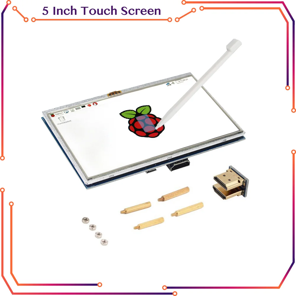 Modulo Display Lcd Touchscreen Raspberry Pi 4 Modello B Da 5 Pollici + Supporto Acrilico Compatibile Per Raspberry Pi 3B +/3B Rpi110
