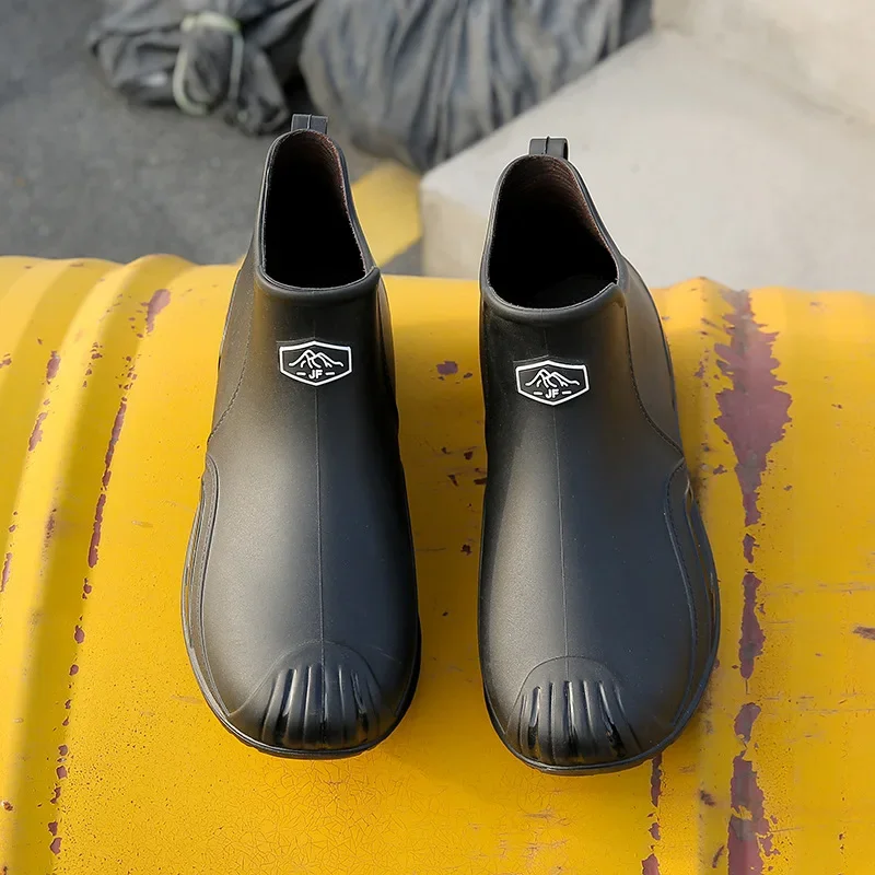 Bottes de pêche homme mode cheville basse plastique antidérapantes semelle plate résistantes