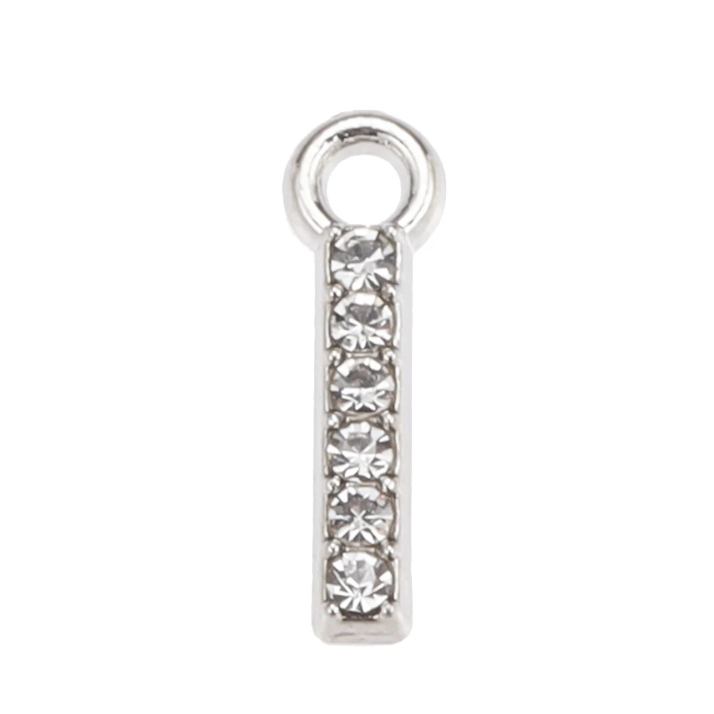 10/26 stücke Silber Farbe Legierung Kristall Mini Alphabet 26 Buchstaben Charms Anhänger für Frauen Halskette Ohrring Schmuck Zubehör – Detail 13