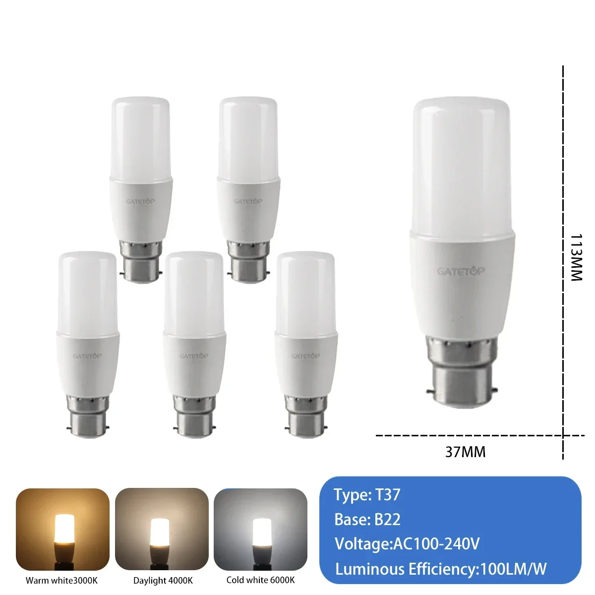 6pcs T37 B22