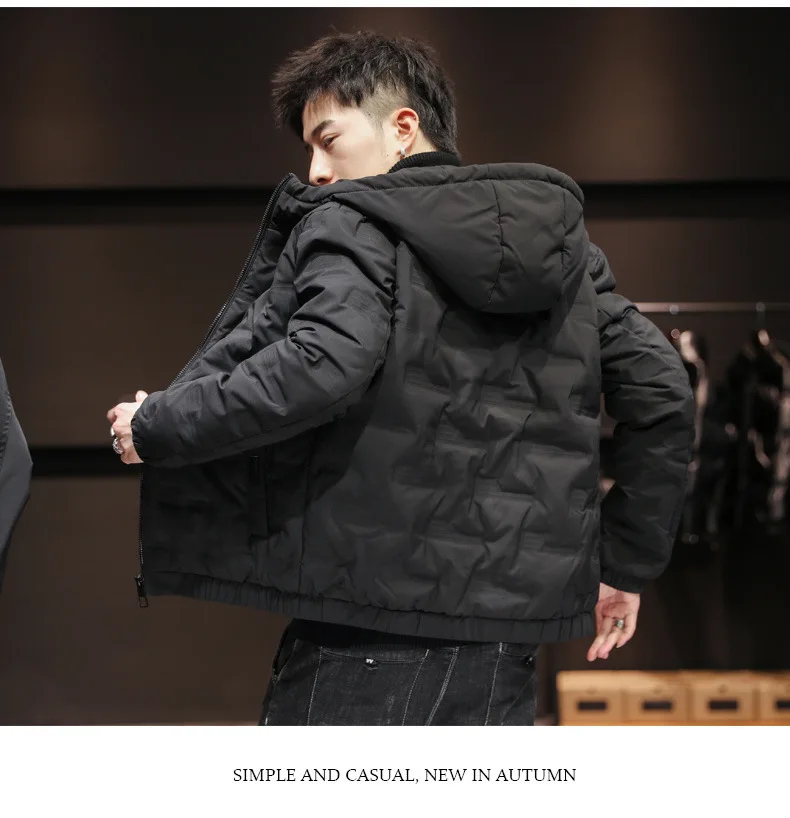 Winter Men‘s Jacket Warm Thicken Windproof Coat Fashion Hooded Parkas Waterproof Puffer Cotton Padded Jackets Oversized Coat