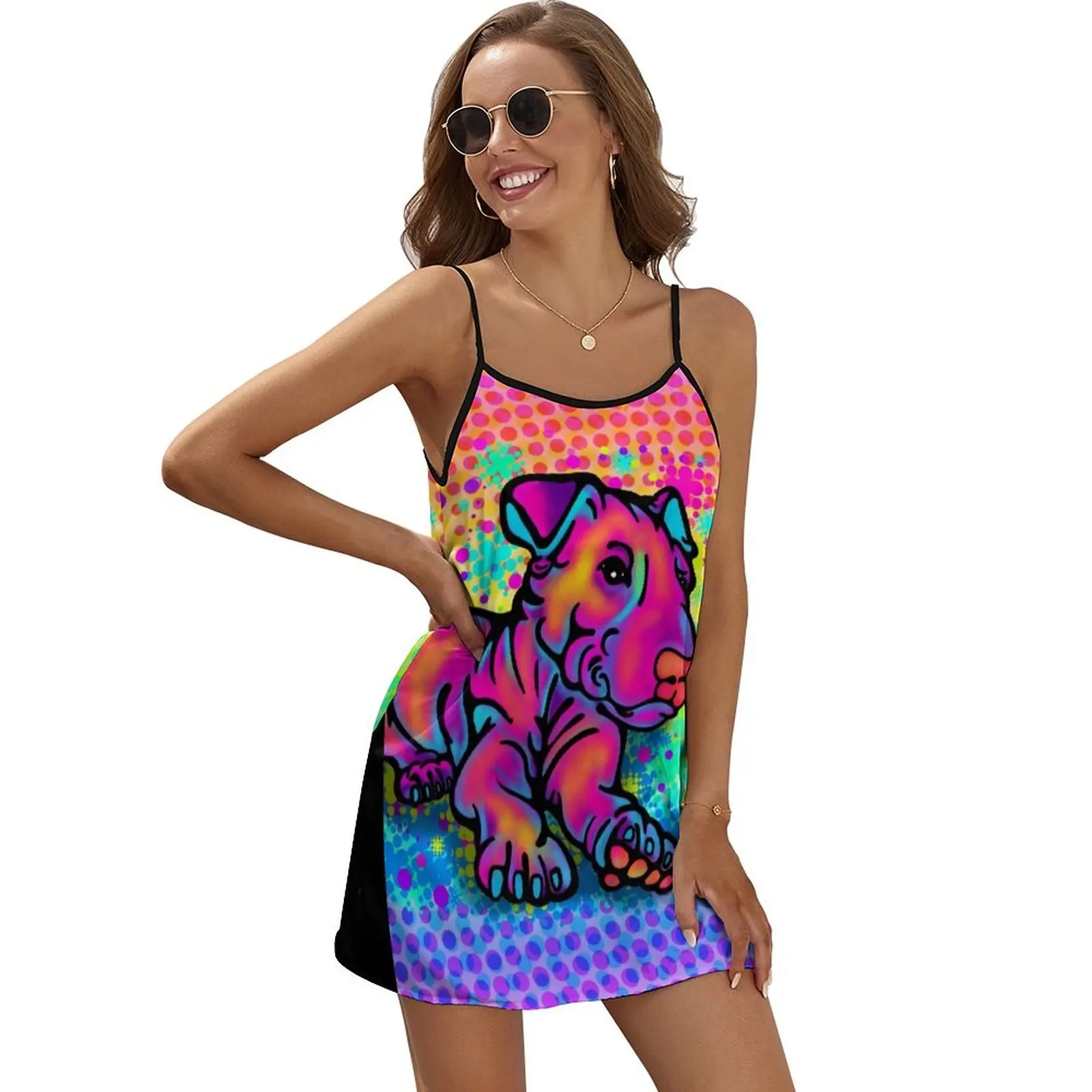 

Colour Splashed Bull Terrier Sleeveless Dress beach outfits for women Casual dresses Women's clothing prom dresses 2024