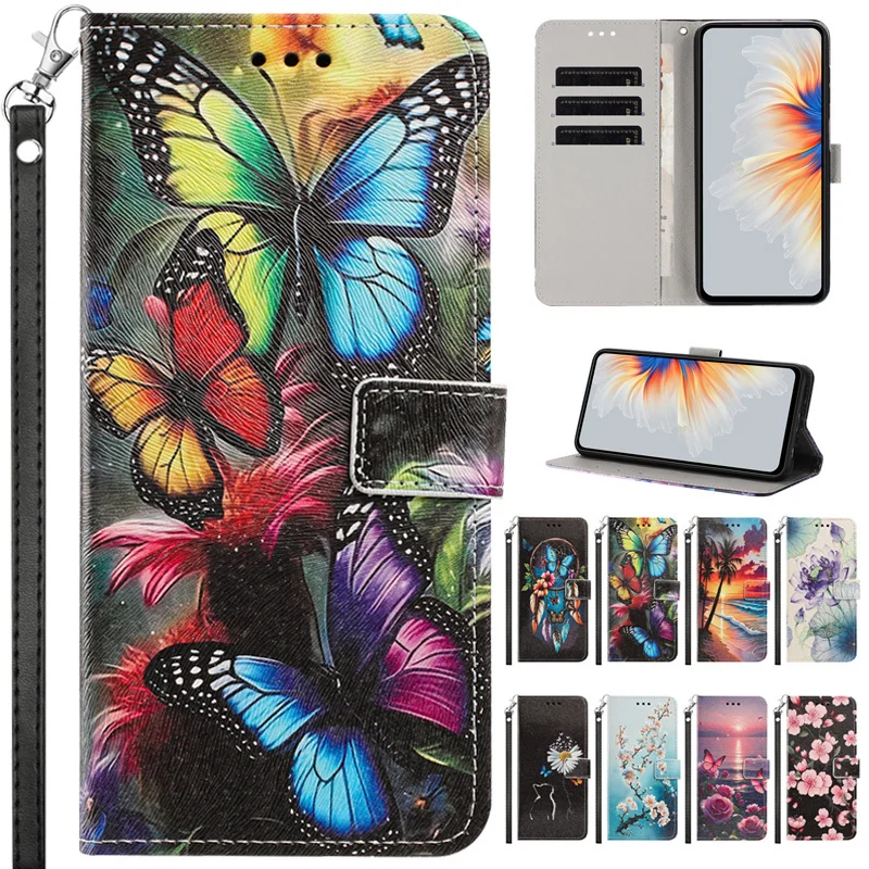 Sunset Painted Leather Wallet Phone Case
