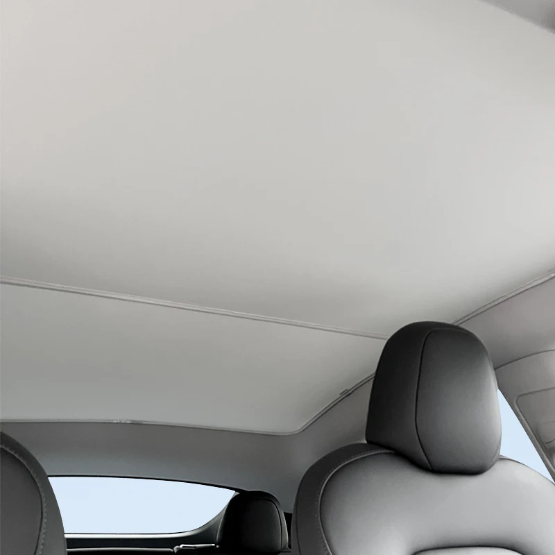 2 Piece Car Sunshadetesla Model 3 Y Sunroof Sunshade - 2-piece Ice Cloth  Buckle Sun Shade