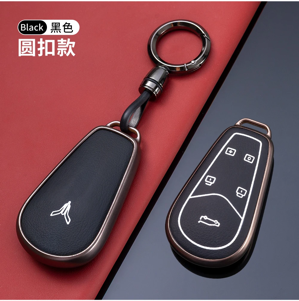 Auto TPU leder Schlüssel Fall Abdeckung Halter Kette Für Voyah Dreamer Traum Kostenloser Verzinktem Smart Fob Schlüssel Zubehör Auto Styling – Detail 5
