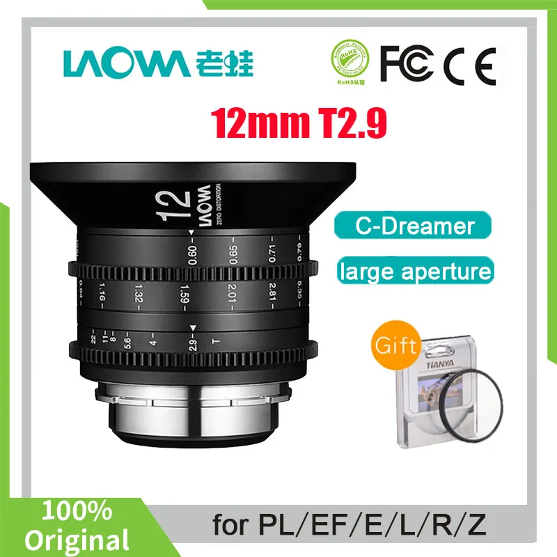 Venus Optics Laowa 12Mm T2.9 Zero-D Cine Obiettivo Della Fotocamera Per Nikon Z Canon Ef Canon Rf Per Sony E Leica L Obiettivo Della Fotocamera In Mag