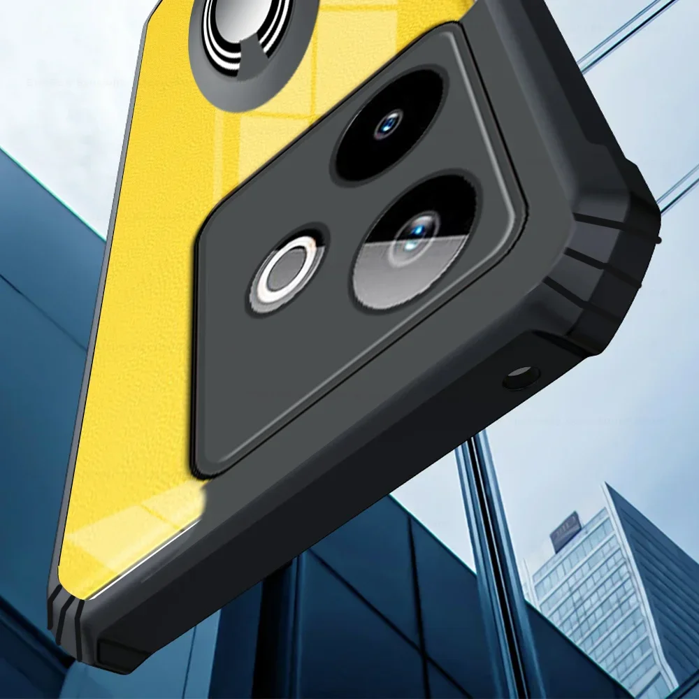 Enhanced Acrylic Magnetic Ring Holder Phone Case - Durable TPU+ PC Hard Back Protective Shell