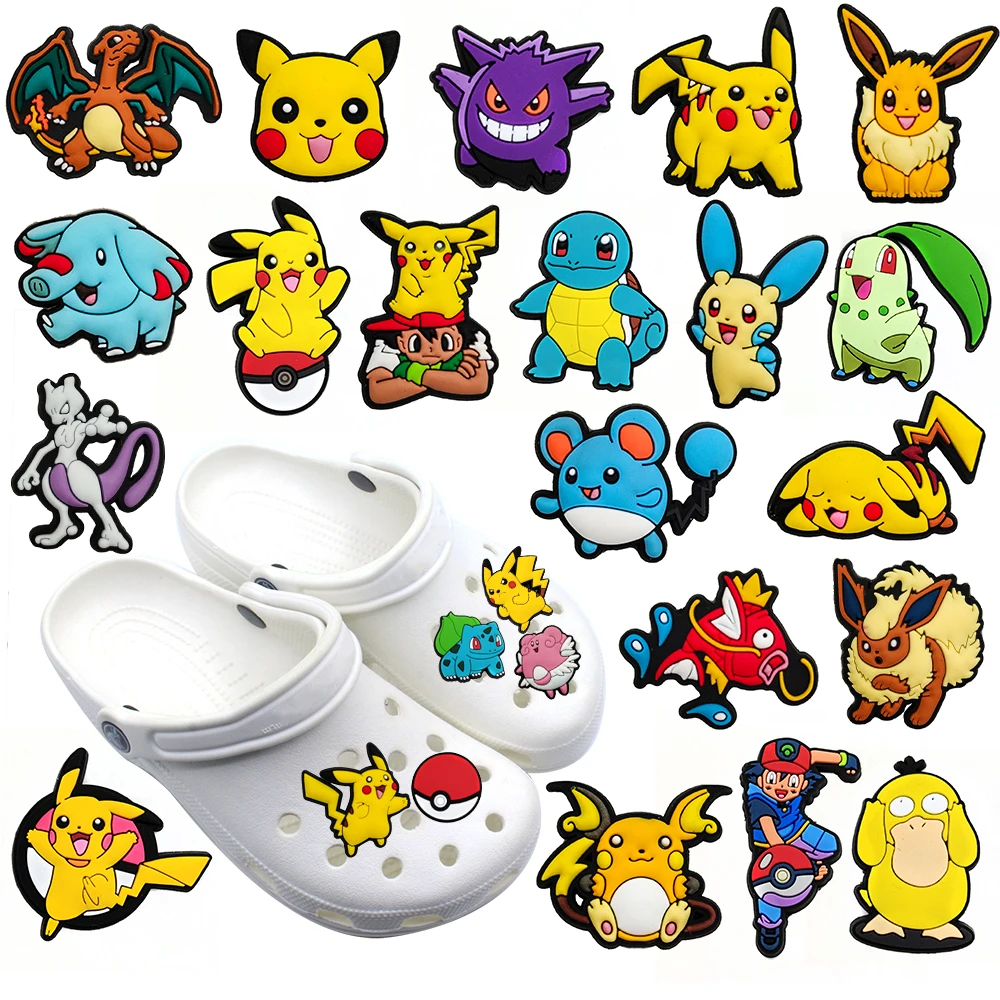 

1PCS Pokemon Cartoon Shoe Charms for PVC Shoe Decoration Charms Pins Anime Accessories Pack for Kids Teens Girls Boys