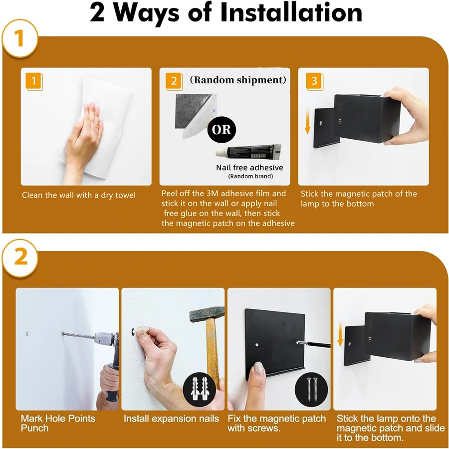 Wireless rechargeable battery powered wall light motion sensor magnetic LED wall light bedroom corridor staircase wall light S8728d8886d2e4edabed4c7d8dc55ac3eN