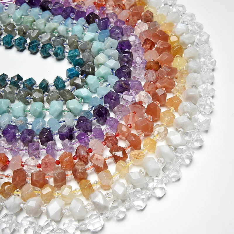 Mineral Aquamarine gemstone beads wholesale Amethyst lavande Orange Sun stoneshape Faceted  jewelry DIY Bracelet Necklace