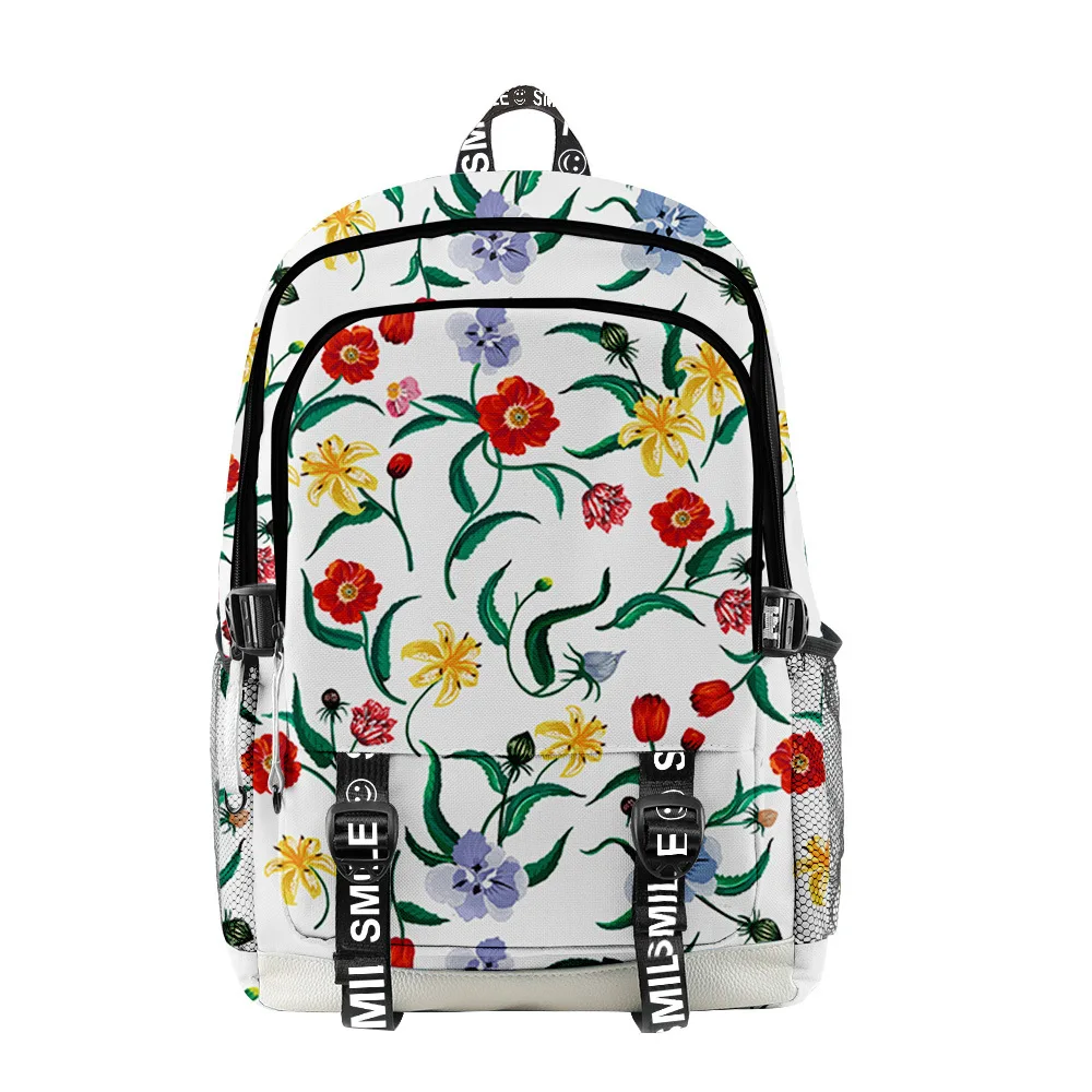 

Popular Youthful School Bags Unisex Beautiful Flowers Travel Bags 3D Print Oxford Waterproof Notebook multifunction Backpacks