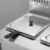 Stainless Steel French Fries Machine 2 Tanks 2 Baskets Commercial Potato Chip Fryer Gas Deep Fryer 6