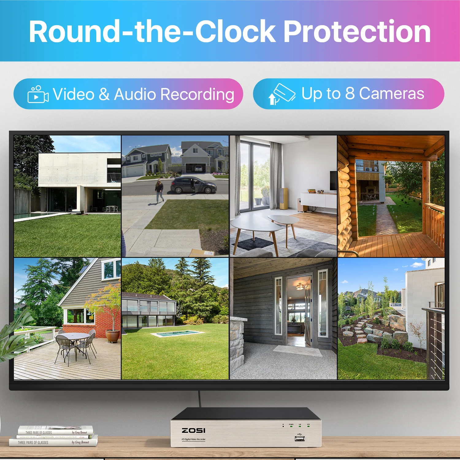 ZOSI 1080P 8 Channel 8CH AHD CVI TVI CVBS DVR 1920*1080 2MP CCTV Video Recorder Hybrid Cam Security System 5