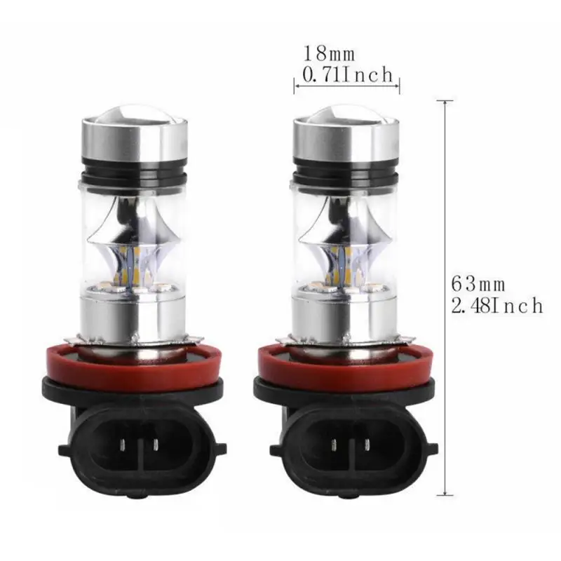 2Pcs 슈퍼 밝은 Led 100W H4 H7 자동차 주간 러닝 운전 안개등 램프 6000K 자동 운전 헤드 라이트 높은 낮은 빔 전구