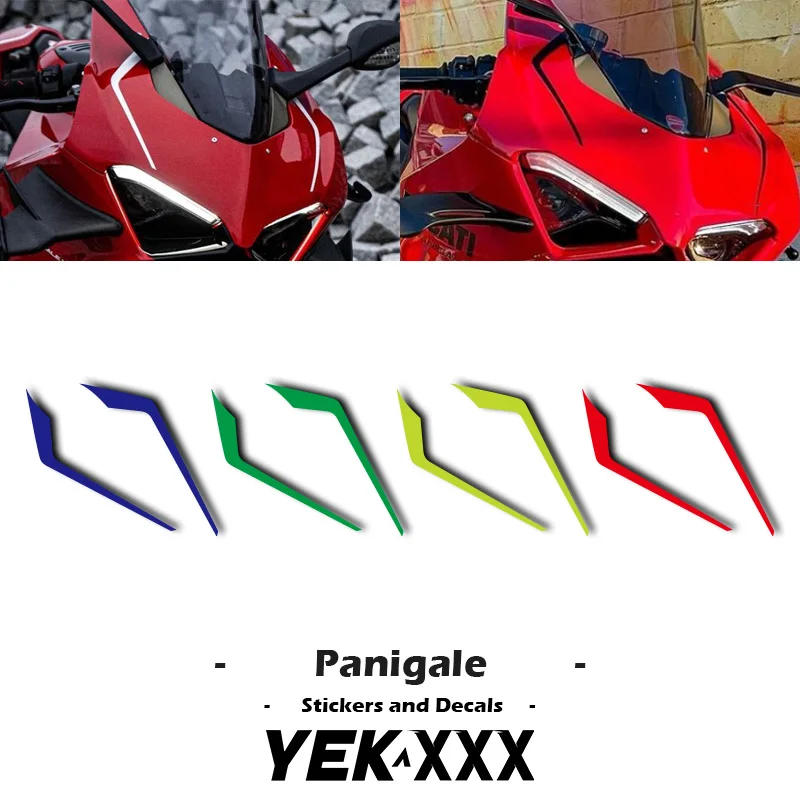 For Ducati Panigale V4 V4R V4S V4SP V2 Fairing Shell Front Sticker Decal Lines Reflective Metal Color New anti scratch metal frame case protective shell for xiaomi mi watch lite redmi watch 1 gold