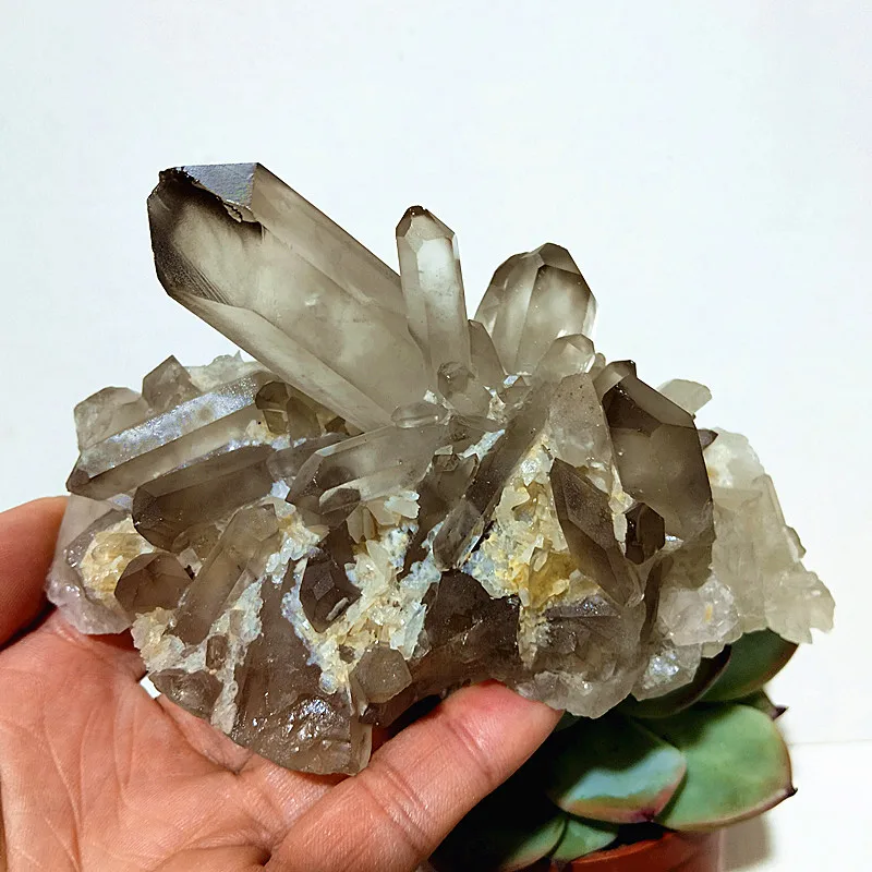 Natural Smoky QuartzQuartz Crystal Shinning Raw Stone Mineral Specimen Room Decor Rare Crystals Gemstones Powerful Energy Chakra 2