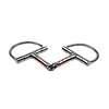 Horse Snaffle Stainless Steel D-Ring Horse Chew French Link Loose Thickeness Bit Loose Mouth Bit with Copper Rollers for Horse 6