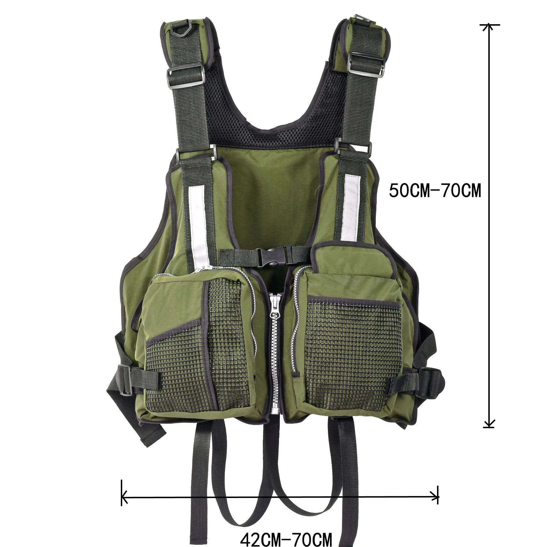 Adjustable Fishing Vest Life Jacket and Buoyancy Suit with Multiple Pockets 2