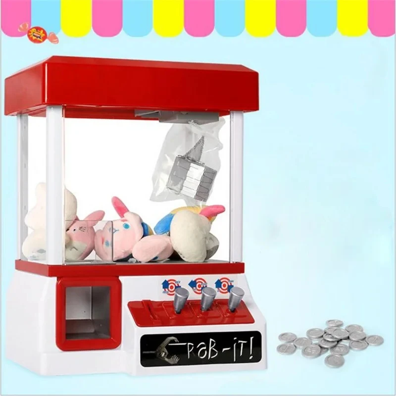 Arcade Claw Machine Coin Clip Doll Operated Crane Game Distributore Automatico Giocattoli Di Intrattenimento Candy Grabber Claw Gioco Da Tavolo Portat