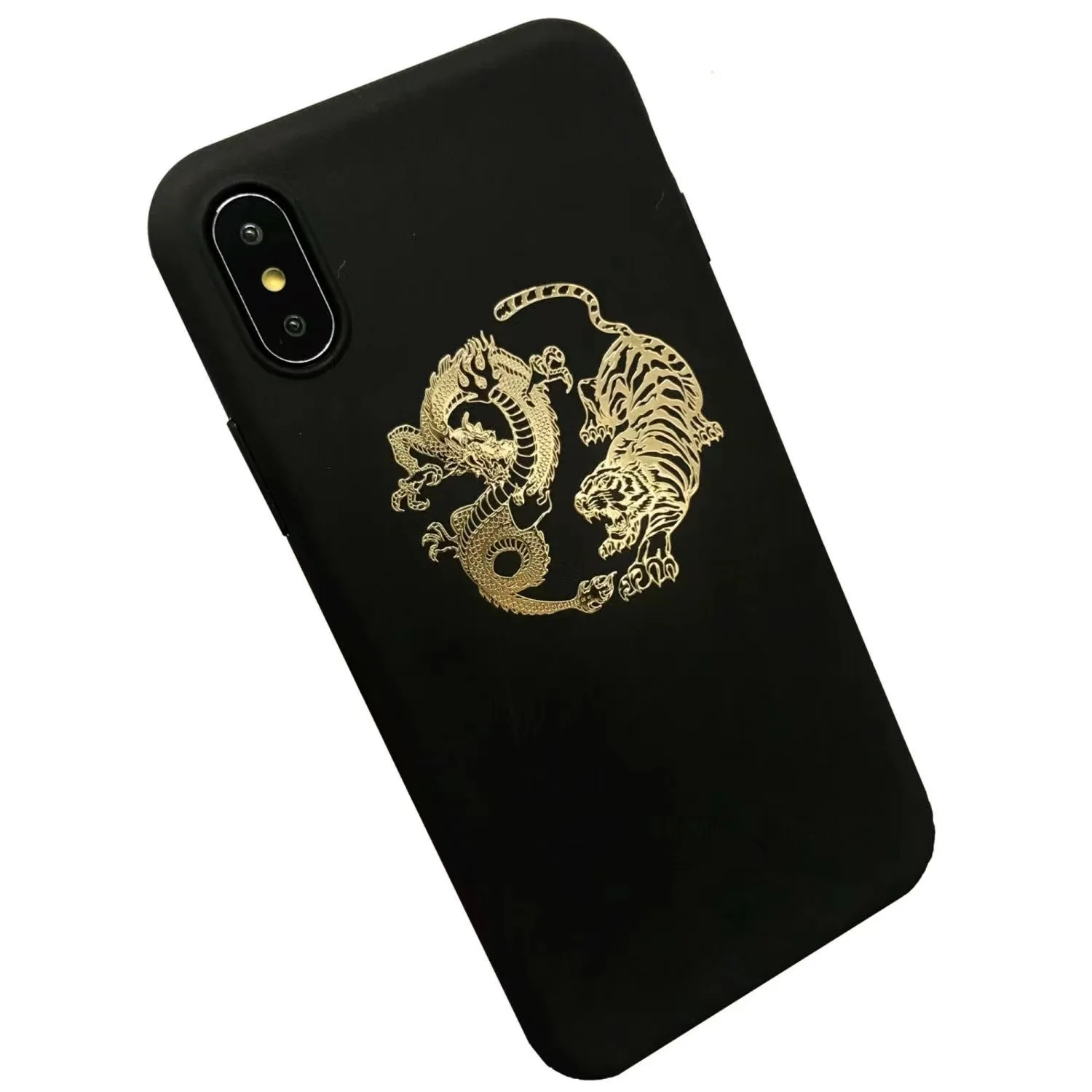 Personality Dragon Tiger Figure Yin And Yang Eight Diagrams Dragon Fight Metal Stickers Mobile Phone Computer Decorative Sticker label stickers