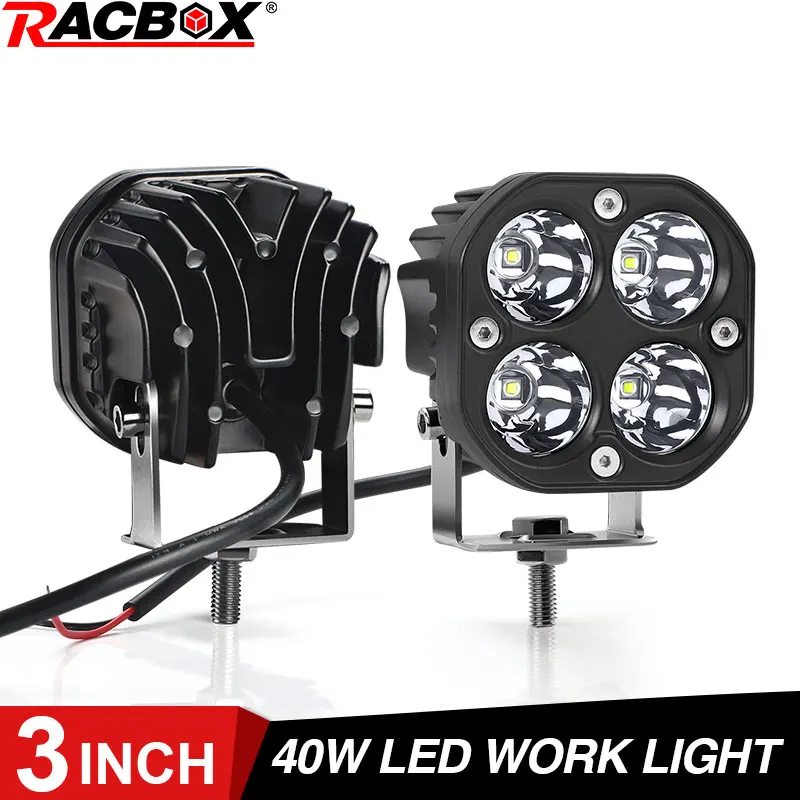 3 inch Led Work Light 12V 24V Fog Lights Driving Offroad 4X4 4WD Led Spotlight for Truck Car ATV SUV ATV UAZ Motorcycle work light
