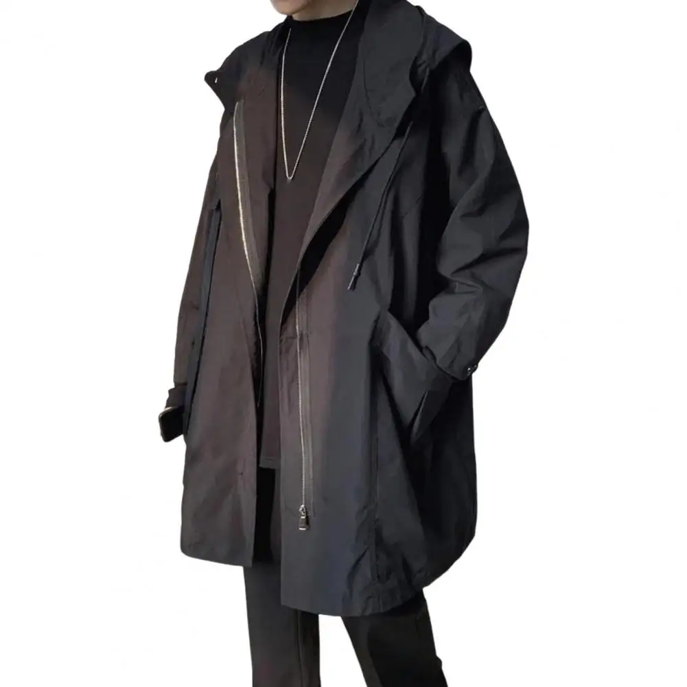 Waterproof Windbreaker Jacket Casual Men Jacket Outdoor Jackets Men Spring Autumn Mid-length Casual Hooded Coat
