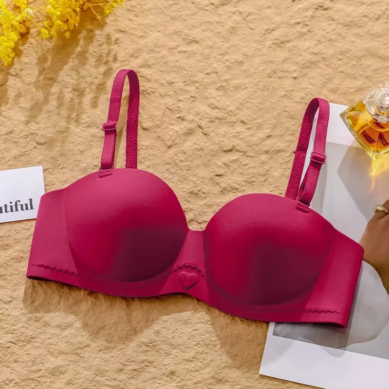 Candy Underwear Women's Small Breasts Gathered Together To Show Large, One-piece Beautiful Back Breathable Bra