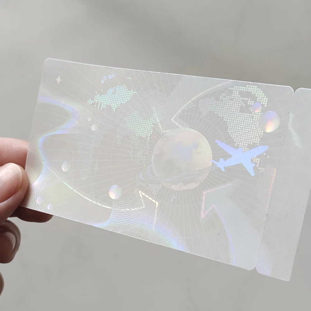 100 stücke 84x52mm transparente Hologramm karte Aufkleber wasserdicht reißfest klar Kunststoff Laser holo graphisch unmöglich zu kopieren – Detail 3