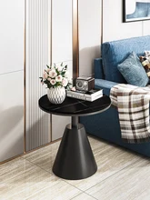  Luxurious rock board, sitting room, sofa corner, round table, modern simple balcony, small tea 