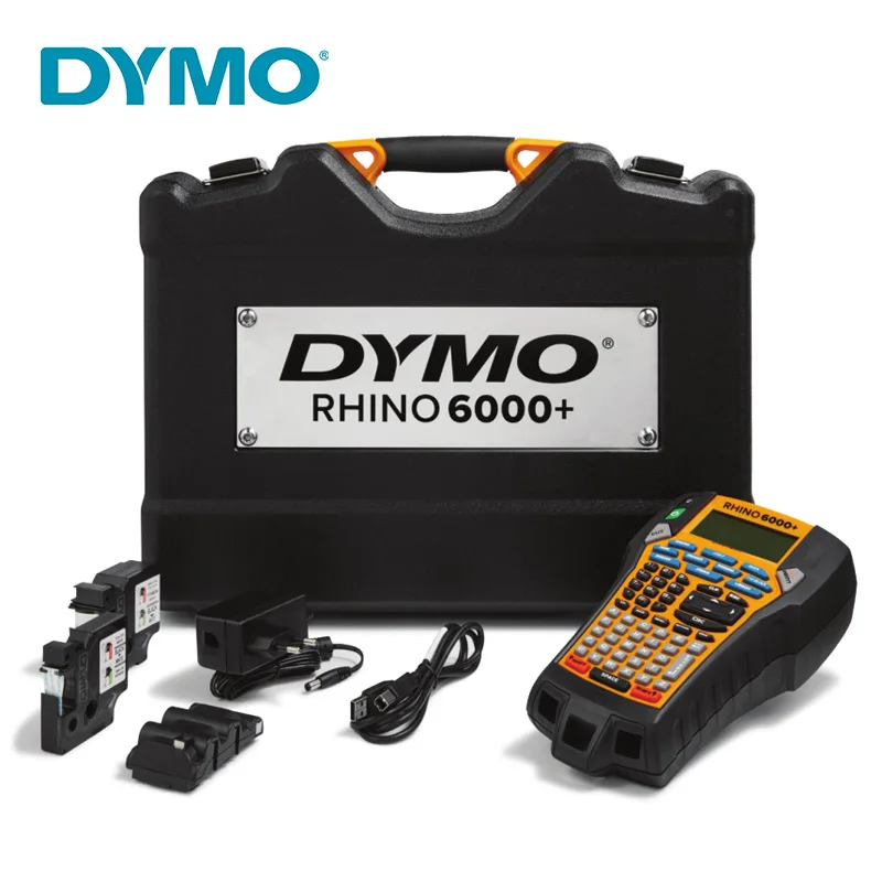 DYMO Rhino 6000 + 라벨 프린터, 라벨 테이프용 산업용 라벨 메이커, 6-24mm 컴퓨터실 케이블 라벨 식별 프린터