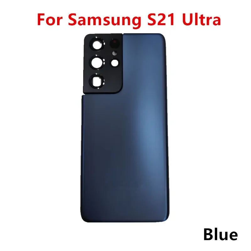 삼성 갤럭시 S21 울트라 5G G998 6.8 유리 배터리 뒷면 커버 수리 용 S21Ultra 하우징 도어 후면 케이스 + 카메라 렌즈 교체