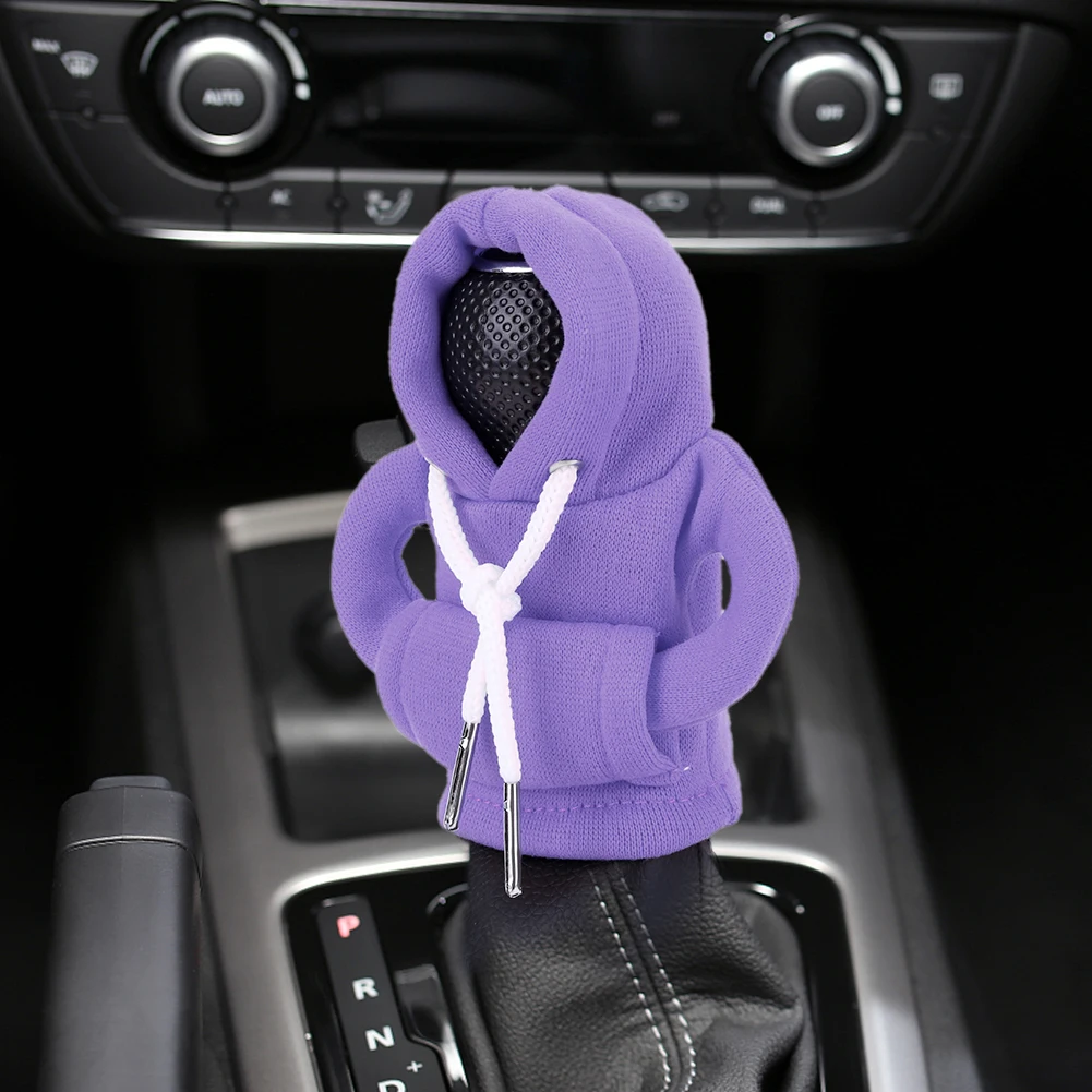 Car Hoodie Handle Cute Shark Frog Hoodie Car Gear shift Knob Cover Short  Plush Manual Handle Gear Auto Interior Accessories