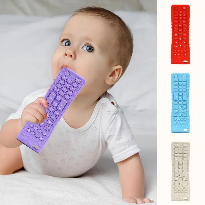 

Kids Teethers Silicone Remote Teether 6-12 Month Remote Control Shape Infant Teething Toys For Babies Relief Soothe Toys
