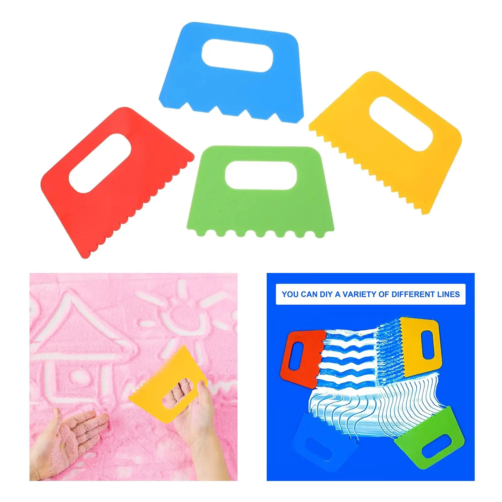 Children's Paint Graffiti Paint Scraper Plastic Multi-function Tooth-shaped Scraper Art