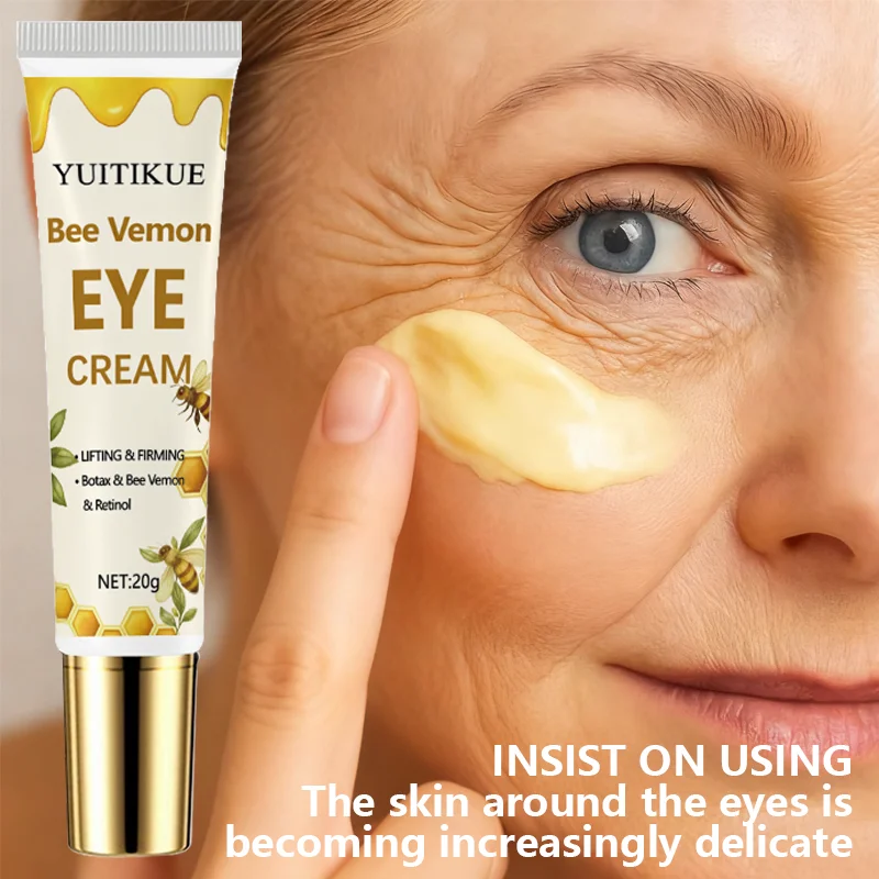 YUITIKUE Bee Venom Eye Cream lifts and firms with botax, bee venom, and retinol, suitable for all skin types.