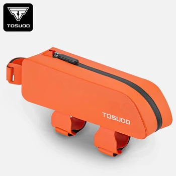 TOSUOD Borsa da bicicletta Borsa da tubo superiore per bici da strada MTB Borsa da manubrio anteriore con guscio rigido Borsa da esterno per ciclismo di grande capacità