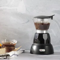 110 V/220 V cafetière électrique Portable 150 ml 3 tasses en aluminium moka Pot électrique cafetière italienne percolateur pour la maison rouge 4