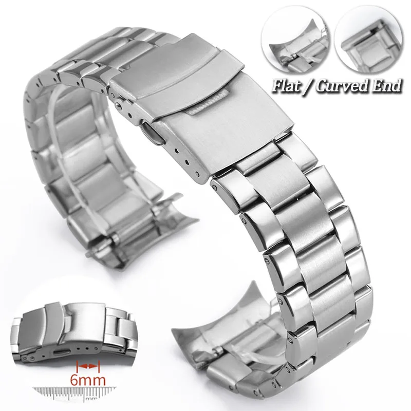 Sleek Stainless Steel Adjustable Watch Strap - Universal Replacement Band