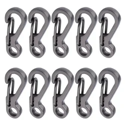 10 - Pack Mini Carabiner Keychain Hooks for Camping and Backpacking (Gun Gray)