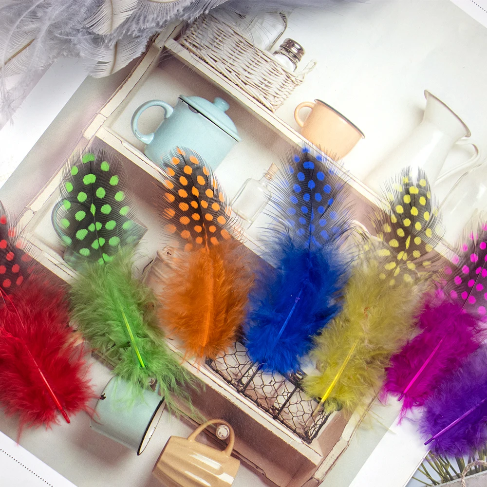 Pheasant Feathers 100pcs Natural Guinea Fowl For Crafts Jewelry Decoration