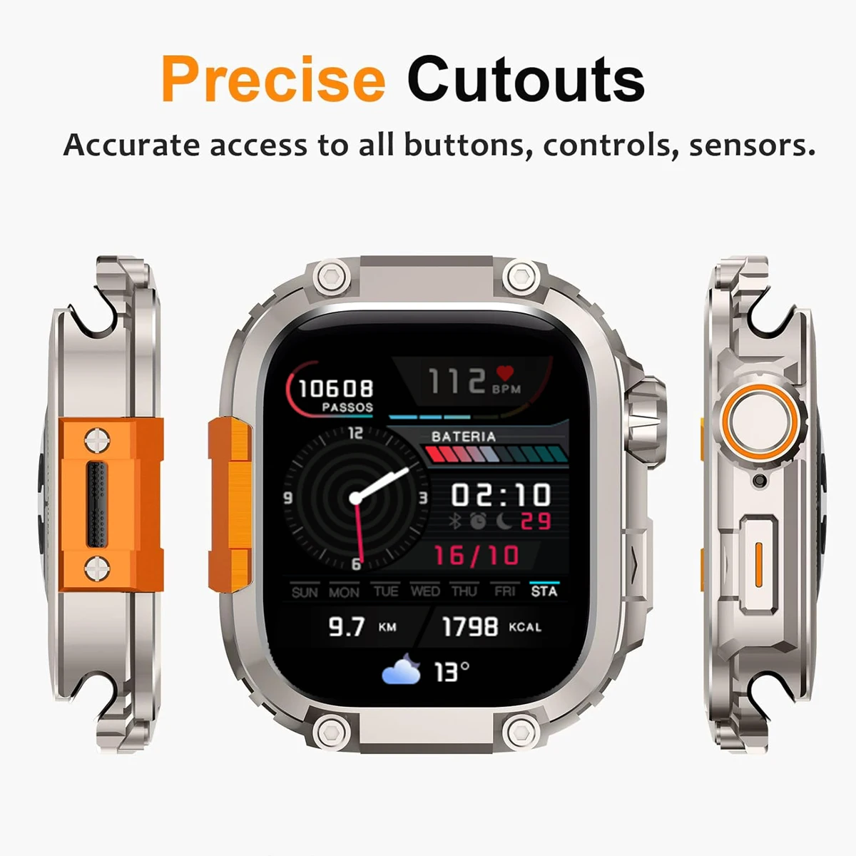 Luxury Alloy Metal Bumper Protector Frame for 46mm Smartwatch - Premium Protective Cover Accessory