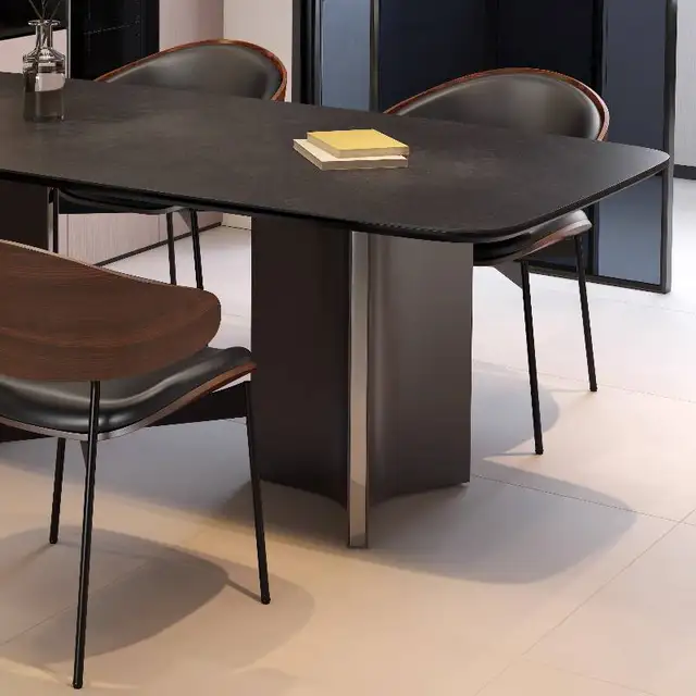 Black Small Chairs Table Centerpiece Design Nordic Modern Kitchen Dining Table Set Restaurant Mesas De Comedor Home Furniture 5
