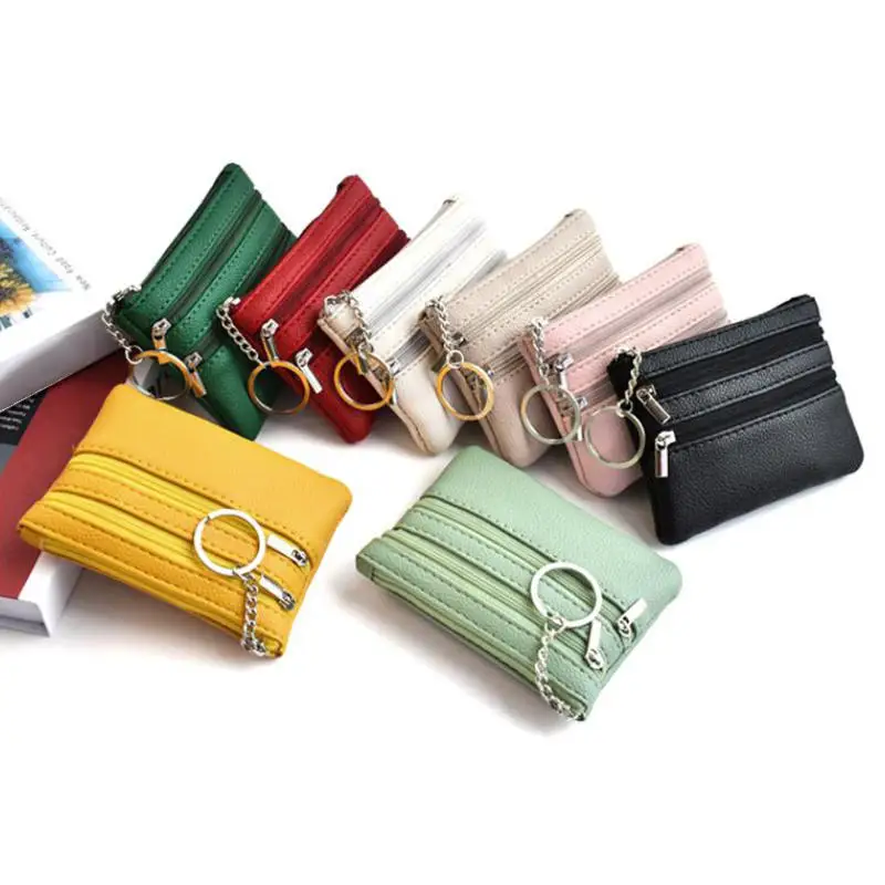 Premium PU Leather Coin Purse with Key Ring - Waterproof and Wear-Resistant Credit Card Holder
